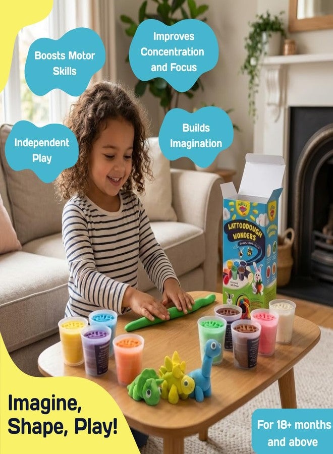 Lattooland Natural Clay Dough for Kids | Taste-Safe | Vibrant | Does not Dry up Easily | Soft | Multi-Colours | Non-Toxic | Lab-Certified (8 Colors of Dough) | Moudling Toys for Children - Image 3